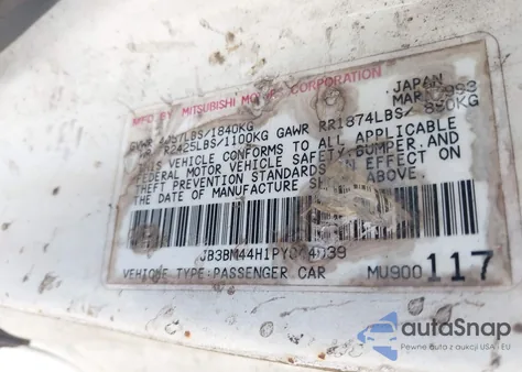 1993 Dodge Stealth z USA, uszkodzony, nr VIN JB3BM44H1PY044039